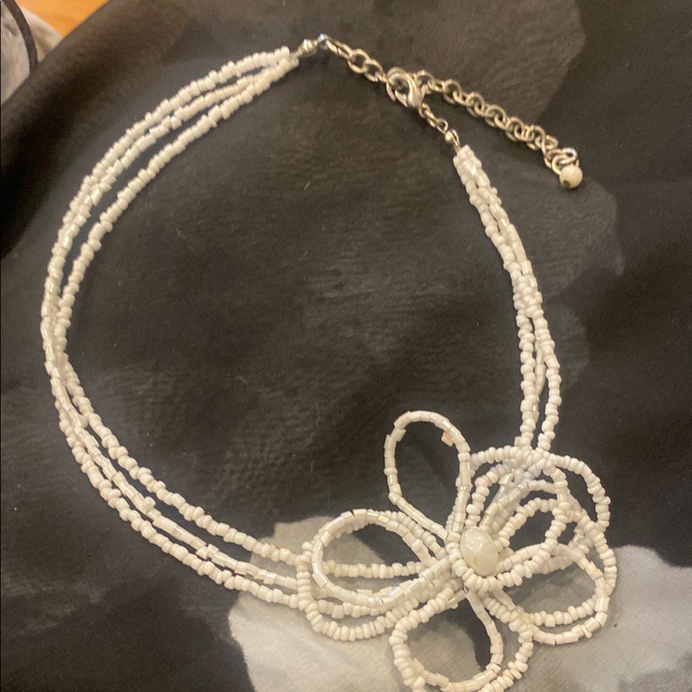 Elegant White Beaded Necklace
